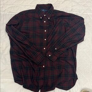 Ralph Lauren Red and Green Casual Button Down Shirt
